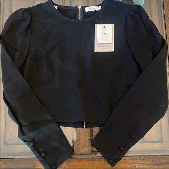 A.L.C Silk “Talia” Long Sleeved Cropped Top Size 6 NWT - Picture 3 of 10